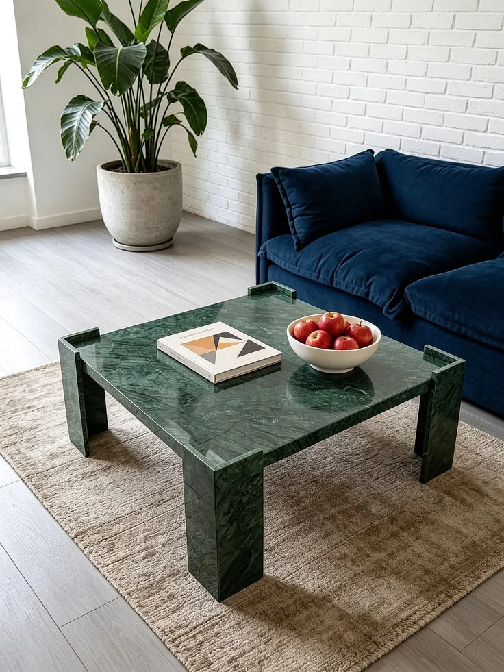 Verde Guatemala marble coffee table – view 02